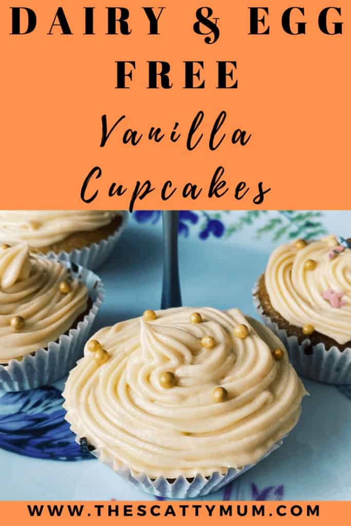 Dairy and egg free vanilla cupcakes pinterest image