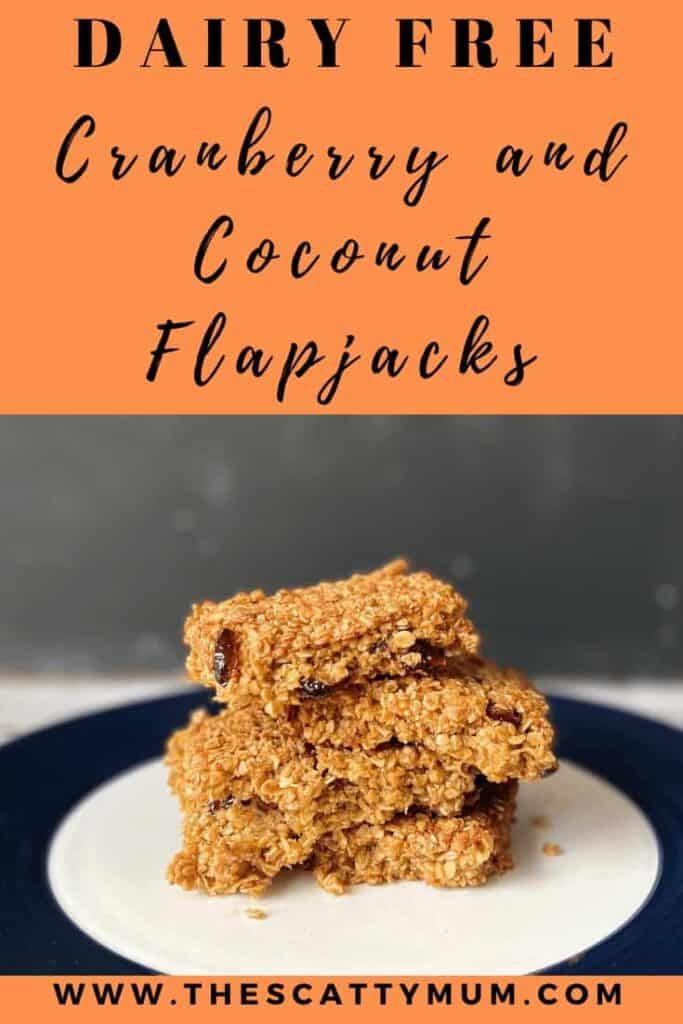 Dairy free cranberry and coconut flapjack