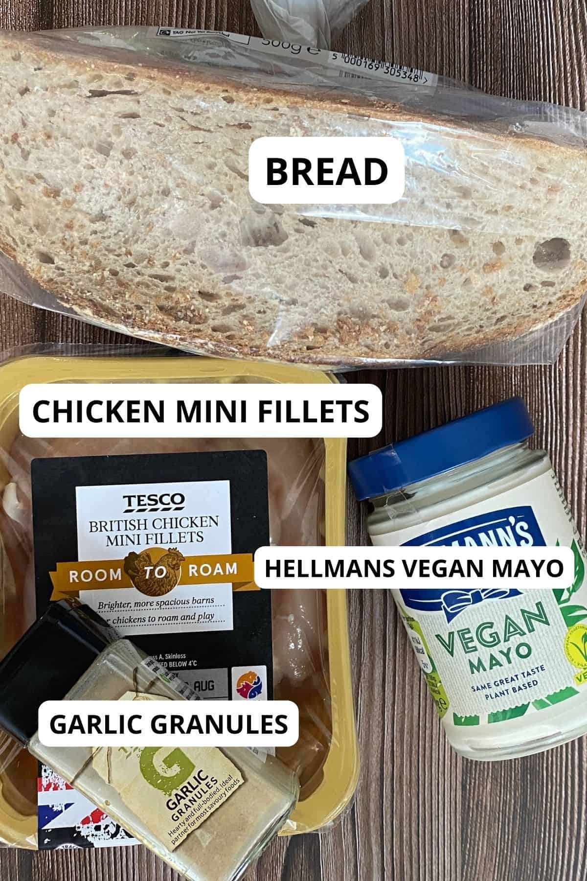 ingredients for crisps chicken goujons