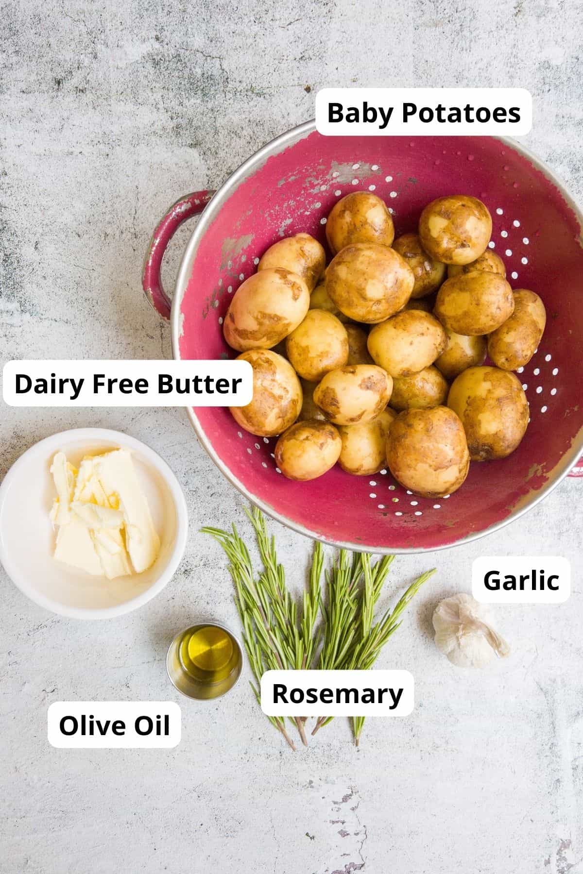 ingredients laid out for hasselback potatoes