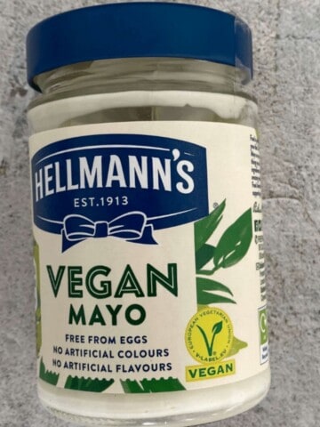 Jar of Hellmann's vegan mayo.