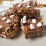 Close up shot of rocky roads on a plate.