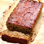 A cauliflower and lentil loaf that has been sliced.