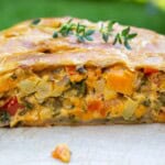 Veggie strudel in puff pastry.