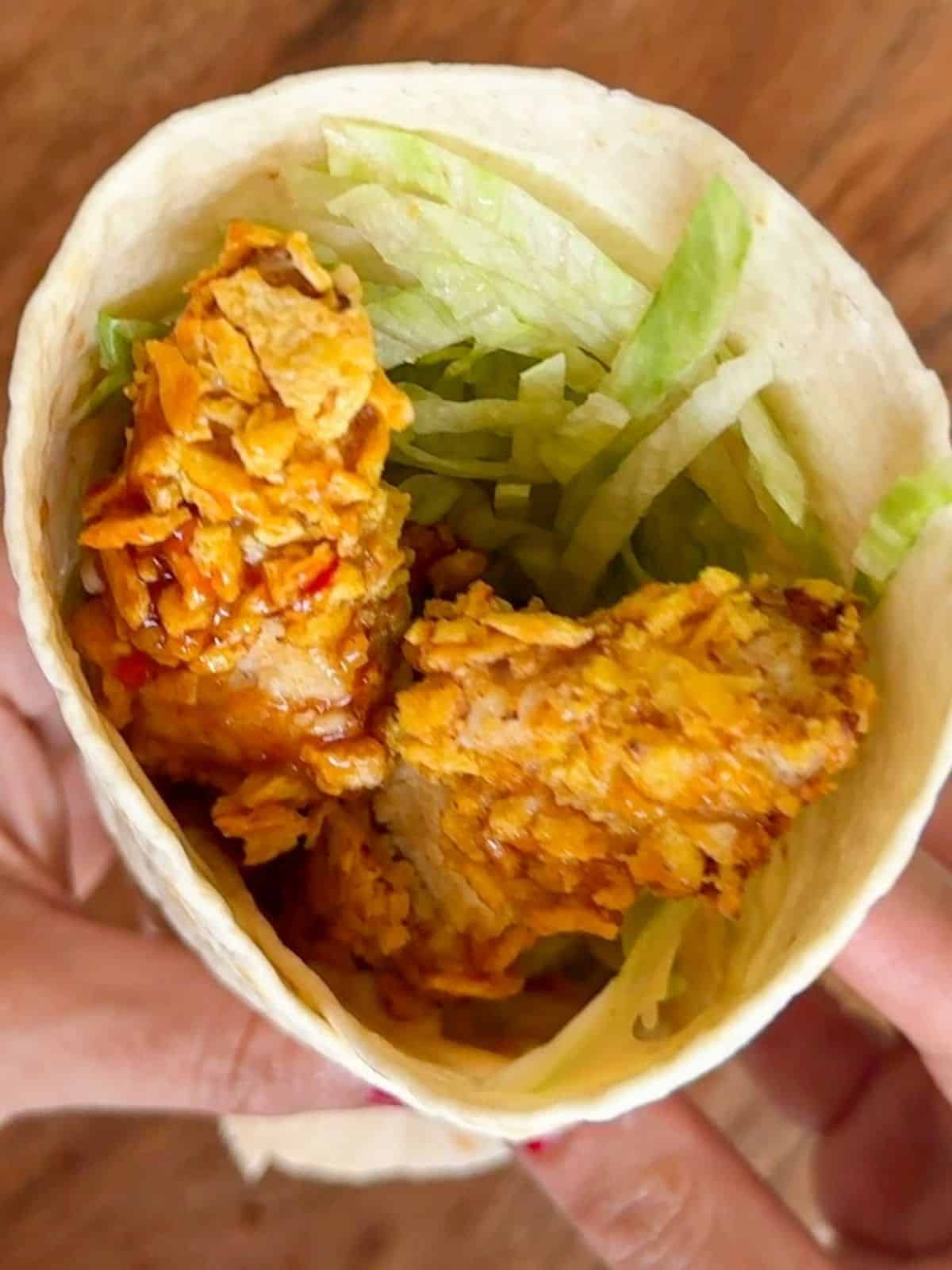Crispy chicken wrap.