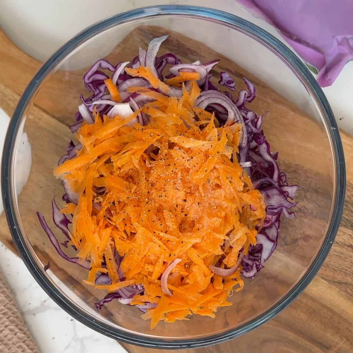 Homemade slaw in a bowl