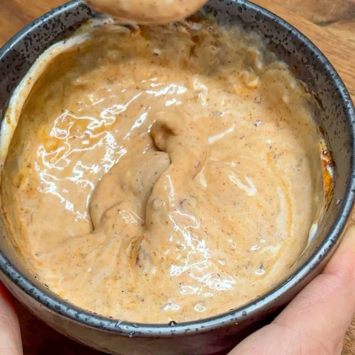 A bowl of chipotle mayo.